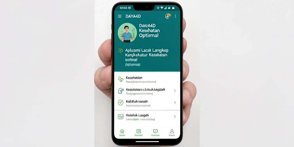Antarmuka pengguna DAYA4D yang menampilkan statistik langkah harian.