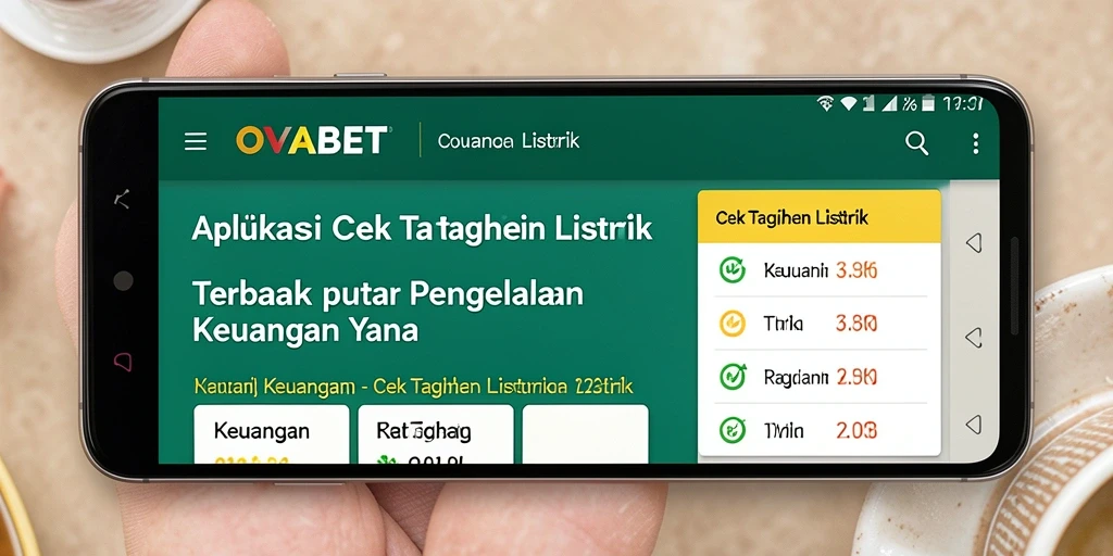 Screenshot antarmuka aplikasi Cek Tagihan Listrik OVABET yang informatif.