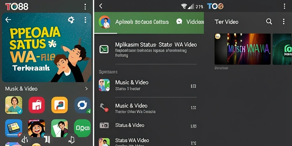 Antarmuka TO88 yang memudahkan akses video status.