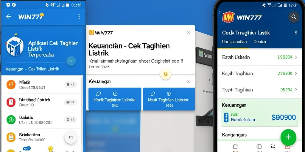 Tampilan antarmuka WIN777 untuk cek tagihan listrik.